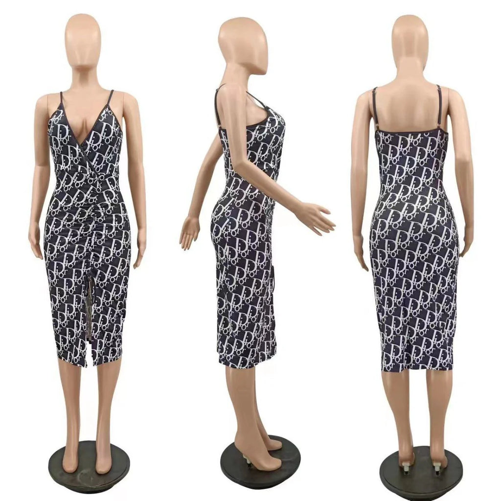Spring And Summer New Sexy Fashion Slim V-neck Strap Dress 1024060510