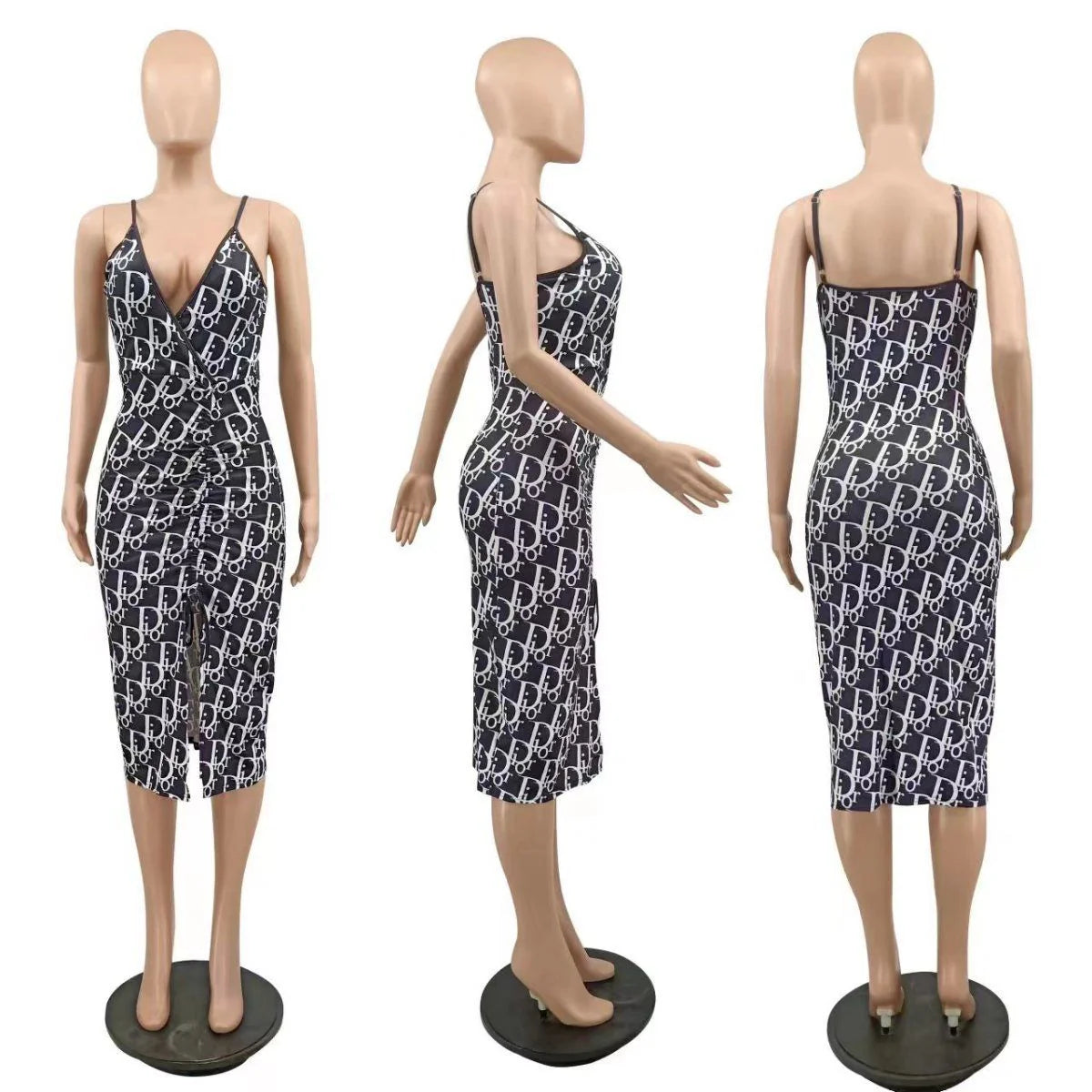 Spring And Summer New Sexy Fashion Slim V-neck Strap Dress 1024060510