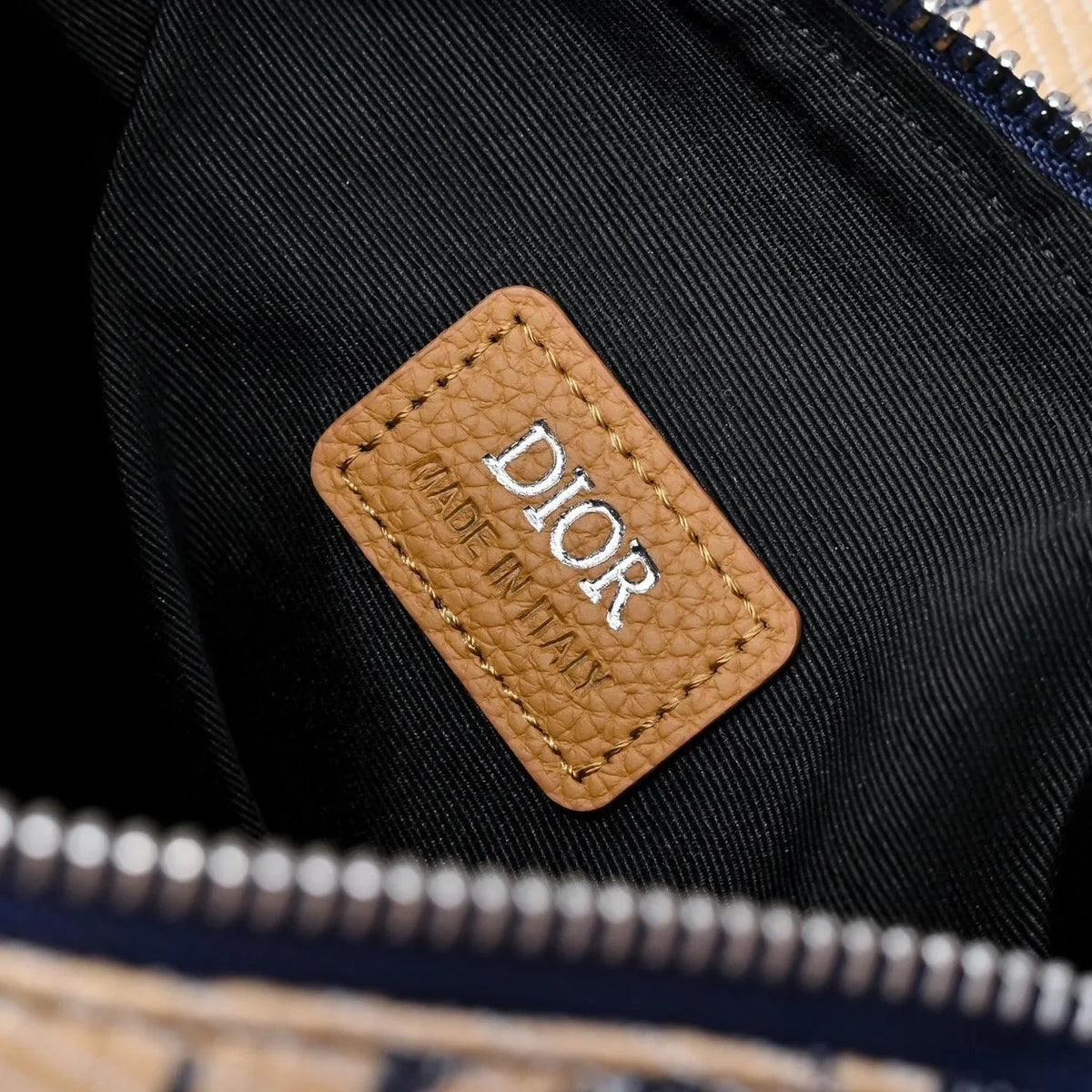 CD 2026 Saddle Oblique Bag 28.6cm Blue Brown Denim Calfskin