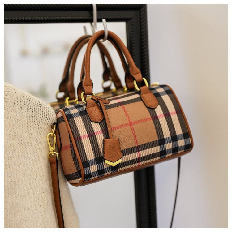 New casual retro plaid handbag PD042025051907