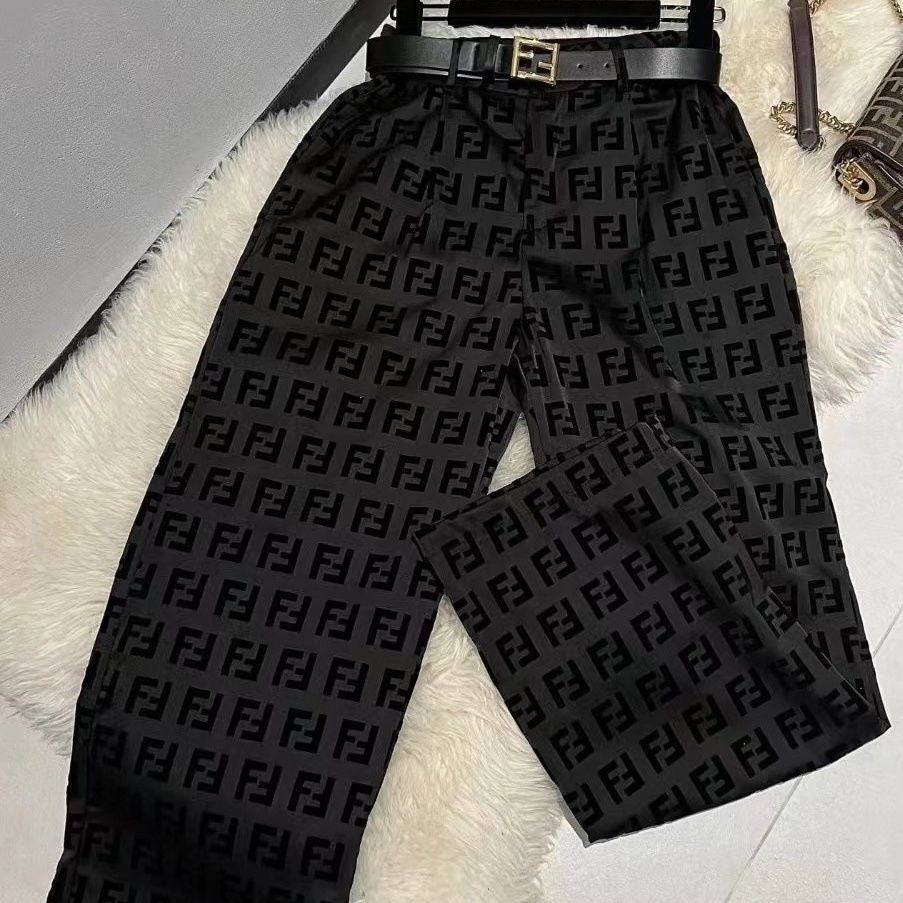 FD Suit casual high waist straight trousers PD0425070110