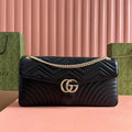 MARMONT SHOULDER BAG 40 IN BLACK CALFSKIN GOLD CHAIN