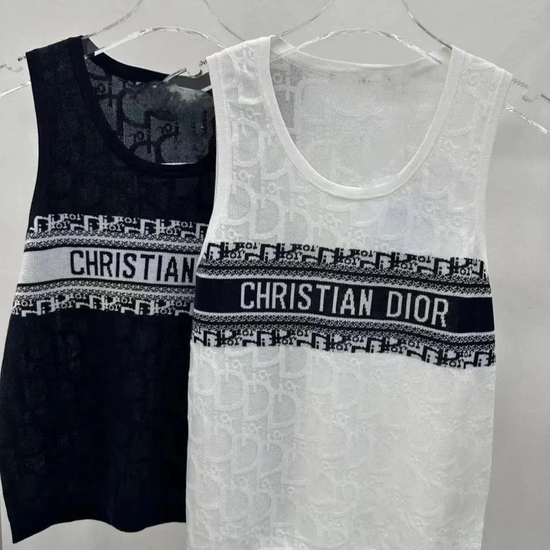 Striped Slim-Fit Versatile Printed Knit Vest 1024070317