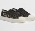 CD 2026 Oblique Embroidered Black Mesh Leather