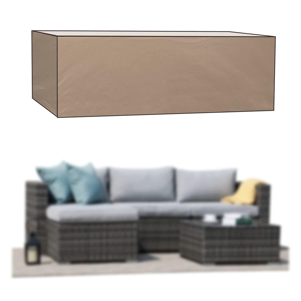 Outdoor Patio Polyester Sofa Cover, 89" L x 65" W x 24" H, Neutral Beige