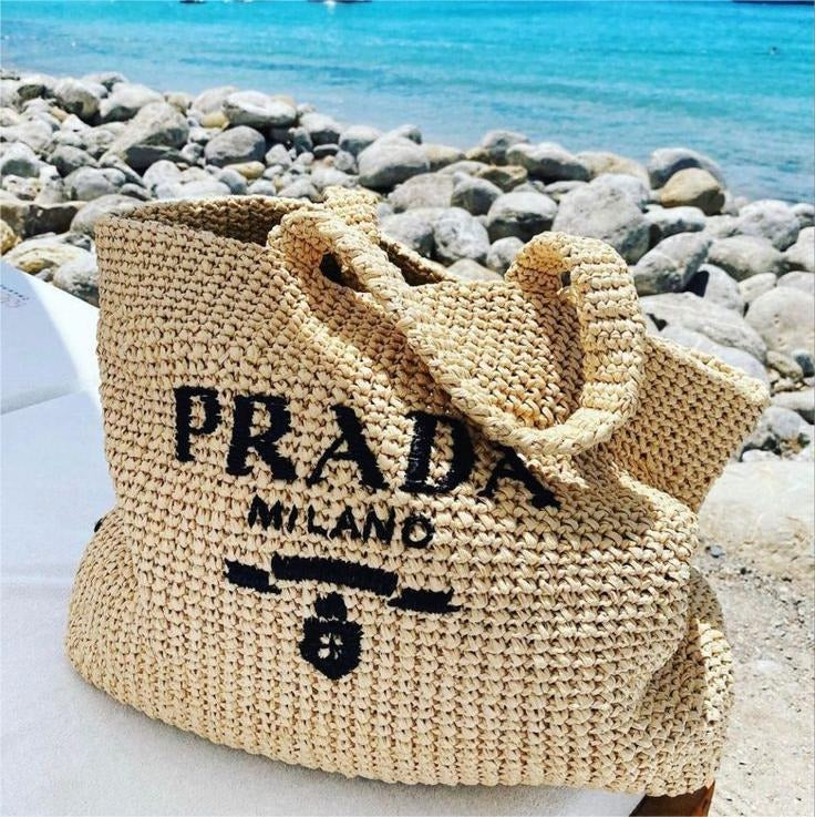 P Raffia Bag Handbag Beach Bag for Summer 0426050907