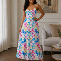 Classic Print V-Neck Pocket Cami Dress 3D1026070337