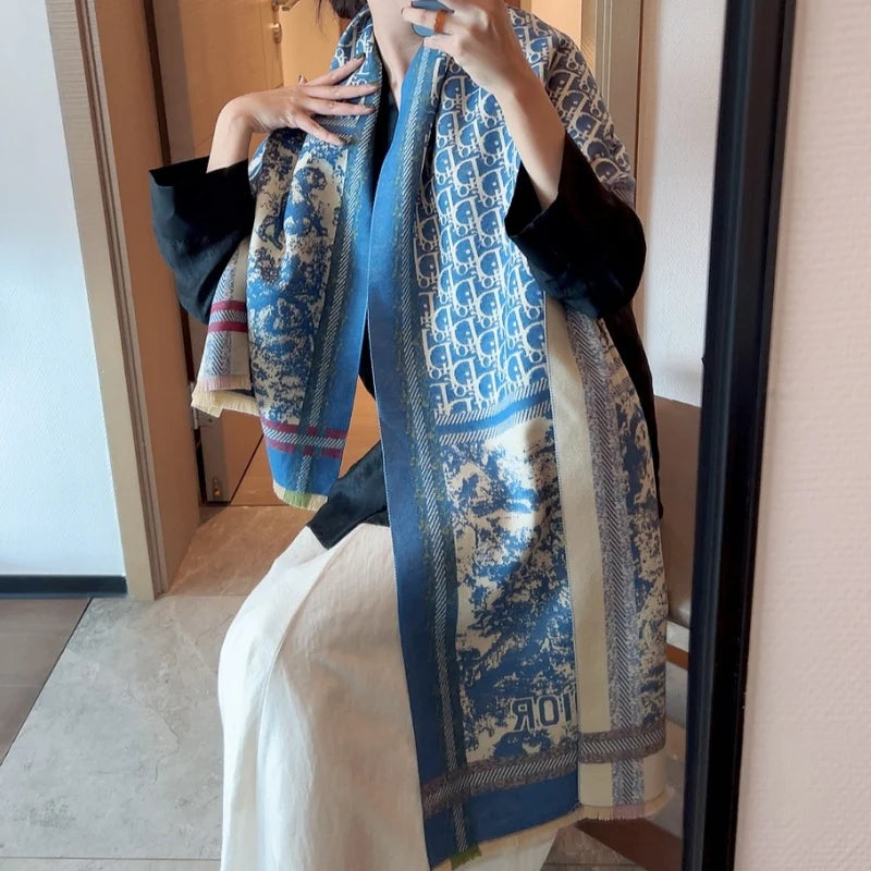 New Fashion Women Jungle Print Double-Sided Cashmere Scarf 1326091411