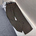 Drape ice silk loose high waist casual straight trousers PD0425070109