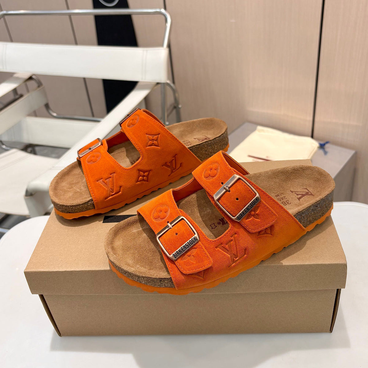 BK & VL collaboration retro slippers in macaron colors for couples XC0426051903