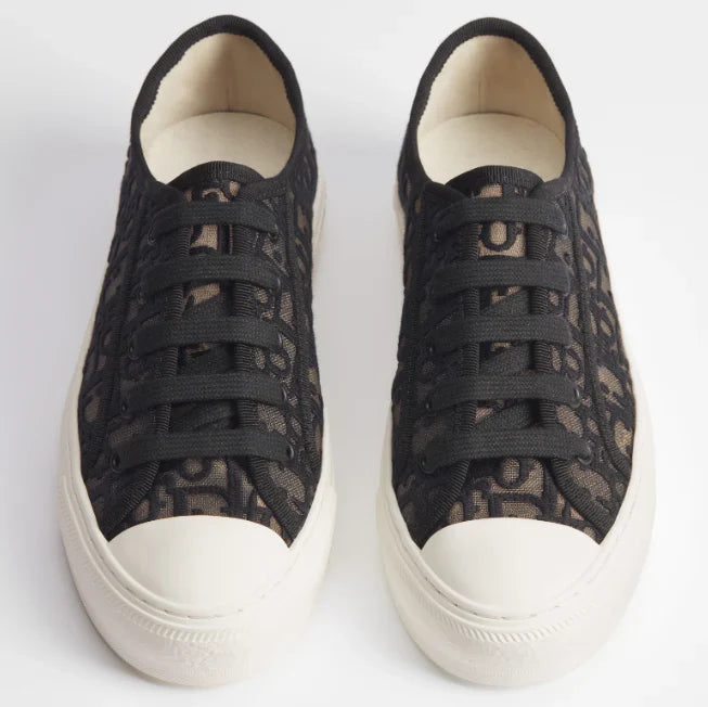 CD 2026 Oblique Embroidered Black Mesh Leather