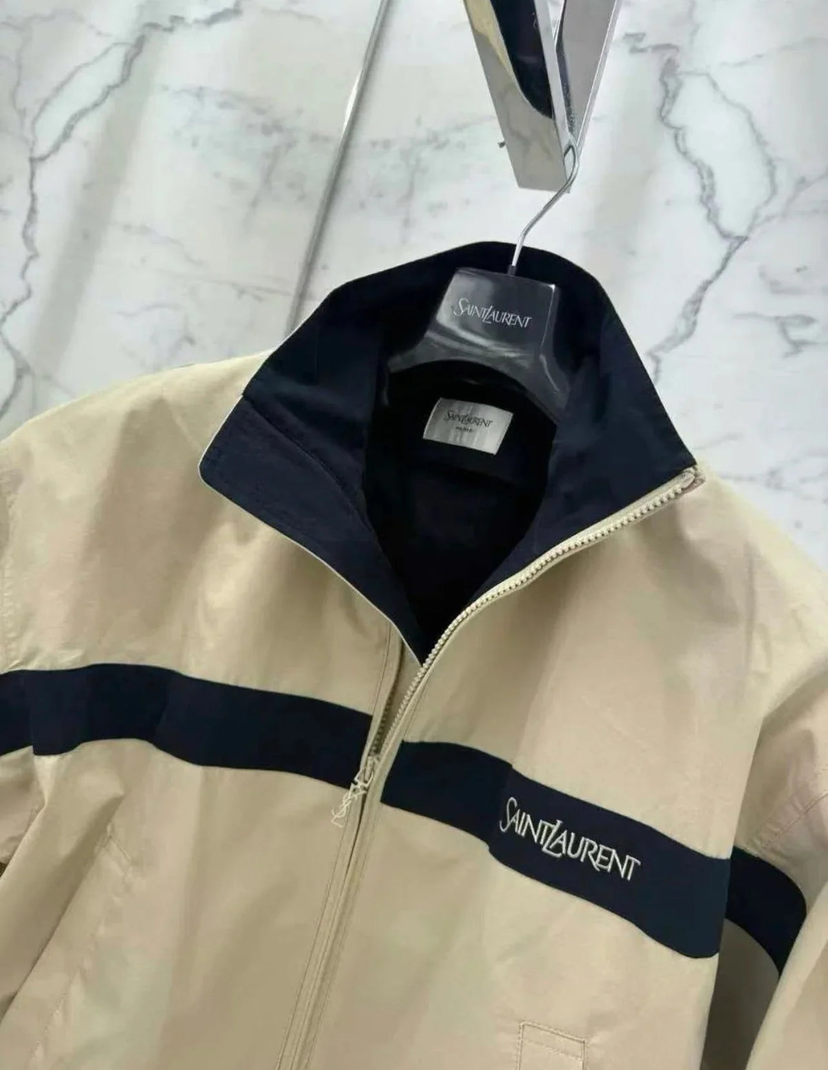 YSL 2026 Sportswear Jacket Khaki mix Navy Blue Cotton