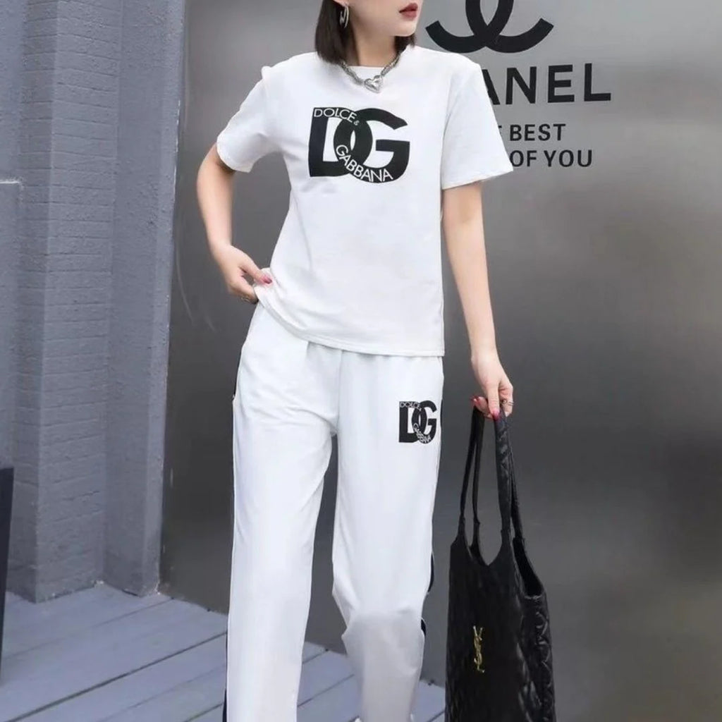 New Fashion Cotton Printed Short-sleeved Casual All-match Couple Top 1024031109