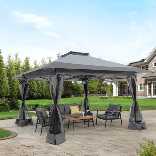 13’x13’ Pop Up Gazebo With Mosquito Netting Outdoor Canopy Tent Shade, Metal Frame