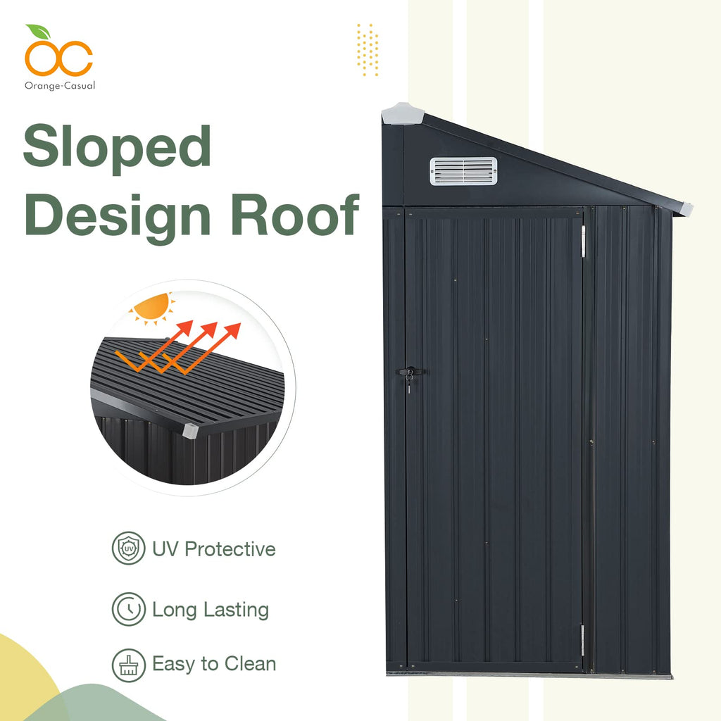 10' x 8' Outdoor Storage Shed, Metal Garden Tool Shed with Lockable Door