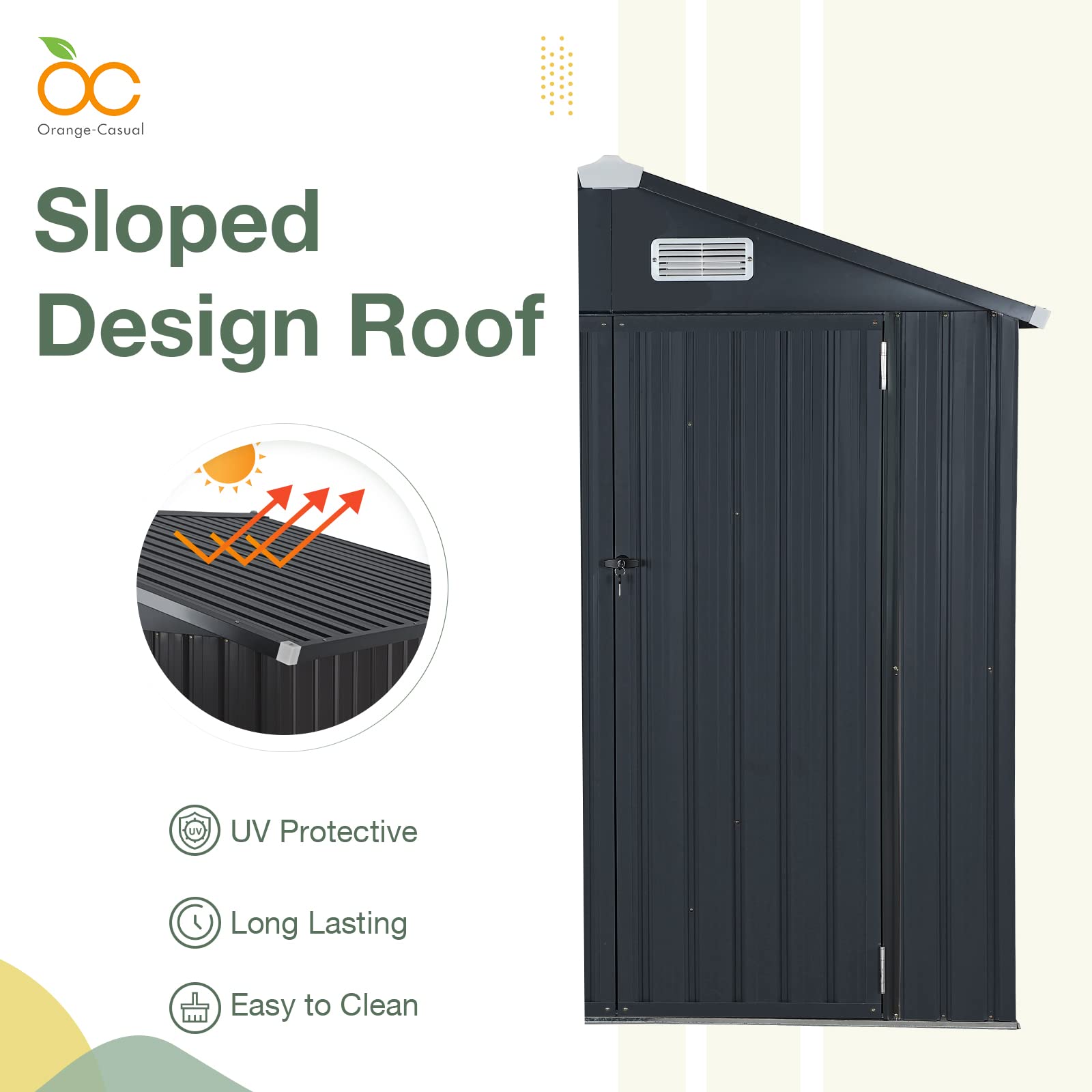 10' x 8' Outdoor Storage Shed, Metal Garden Tool Shed with Lockable Door