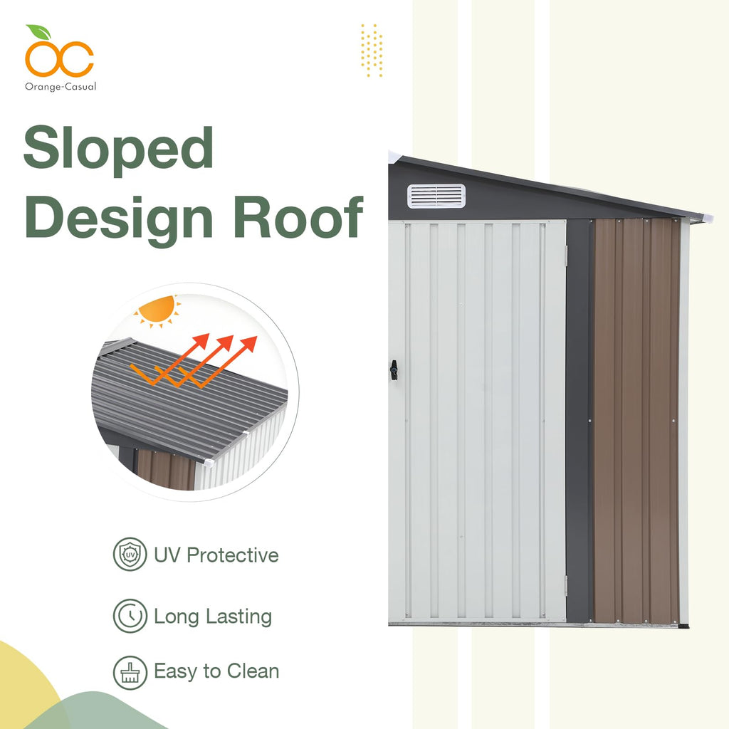10' x 8' Outdoor Storage Shed, Metal Garden Tool Shed with Lockable Door