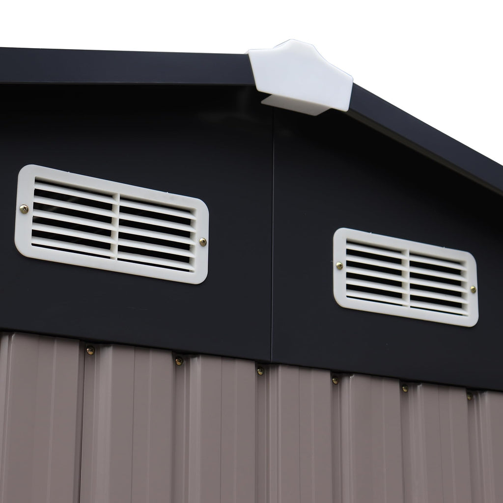 10' x 8' Outdoor Storage Shed, Metal Garden Tool Shed with Lockable Door