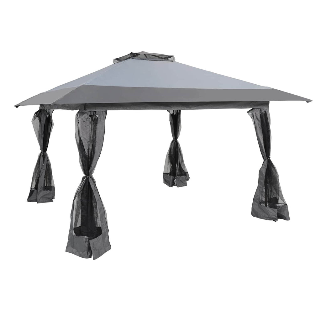 13’x13’ Pop Up Gazebo With Mosquito Netting Outdoor Canopy Tent Shade, Metal Frame