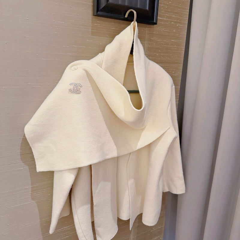 New Stylish Women's Knit Shawl Coat 3-Piece Set with Brooch & Belt CQQ1326091710