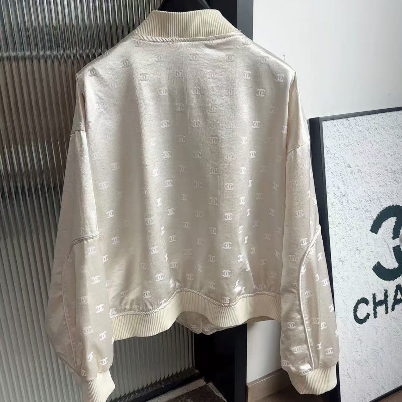 New Fashion Women CC Satin Jacquard Bomber Jacke DM1326091810