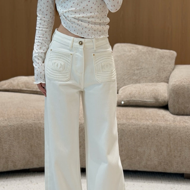 New Fashion Women CC White Flare Jeans DM1326091811