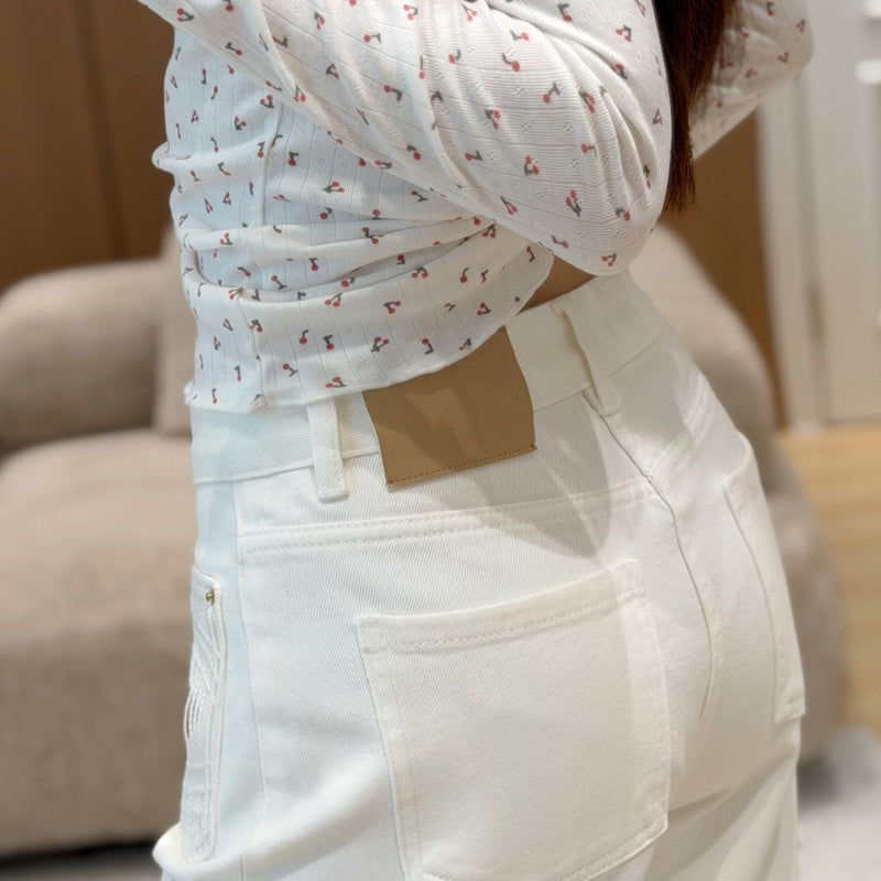 New Fashion Women CC White Flare Jeans DM1326091811