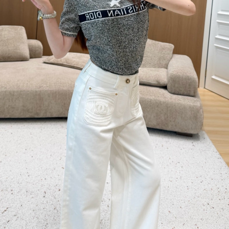 New Fashion Women CC White Flare Jeans DM1326091811