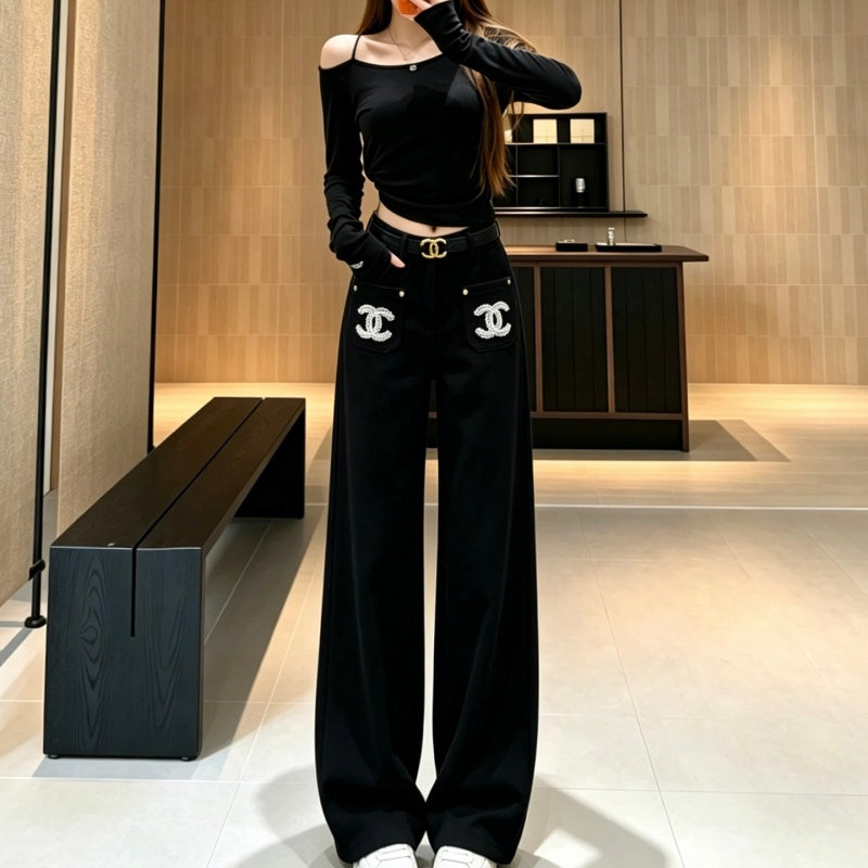 New Fashion Women CC Wide Leg Trousers DM1326091814