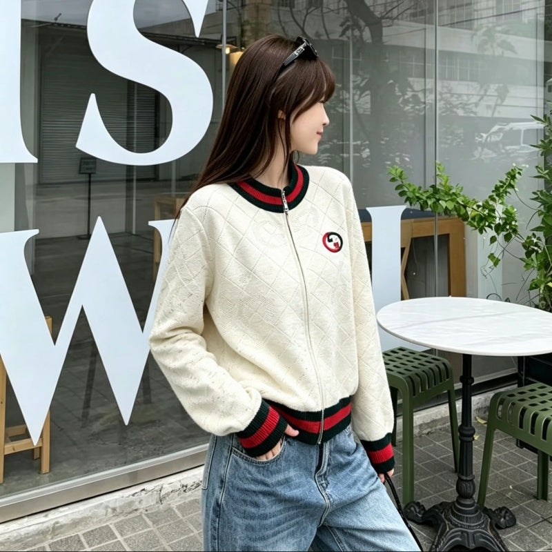 New Fashion Women GG Zip Up Knit Cardigan DM1326091816