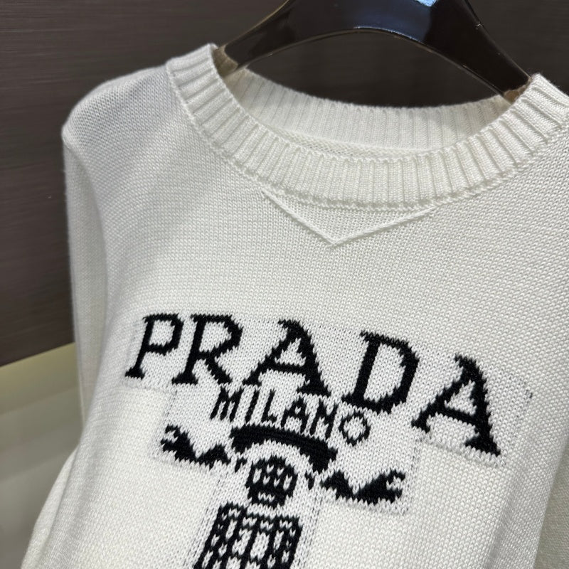 New Fashion Women PRA Letter Print Knit Sweater DM1326091819