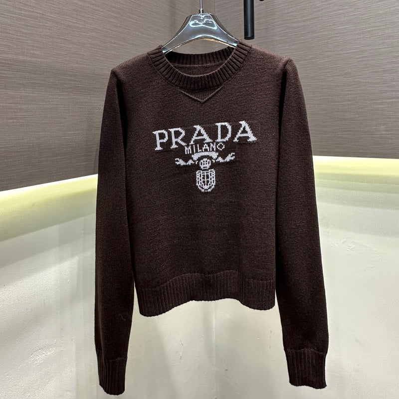 New Fashion Women PRA Letter Print Knit Sweater DM1326091819