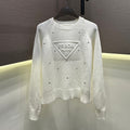 New Fashion Women PRA Rhinestone Knit Sweater DM1326091820