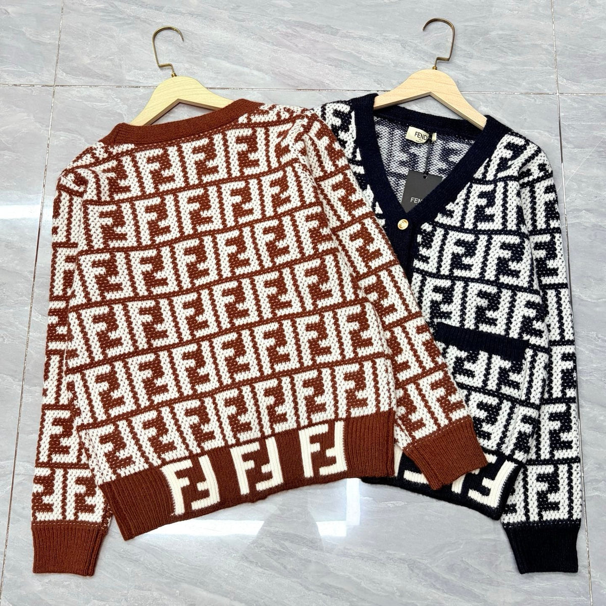 New Fashion Women FF Letter Jacquard Knit Cardigan DM1326091821