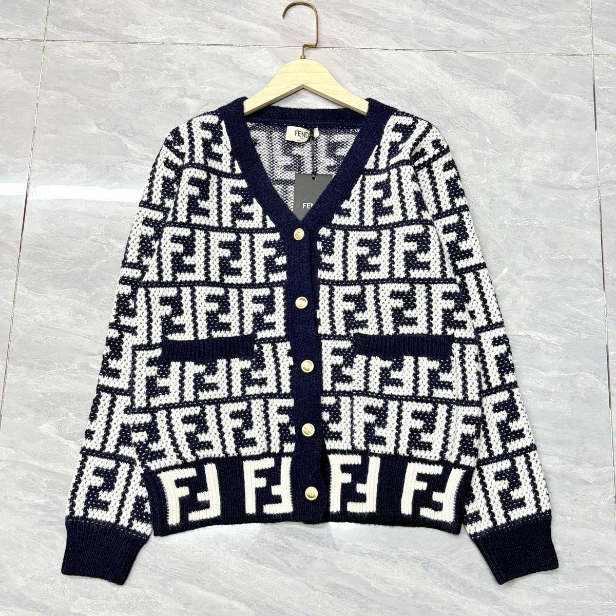 New Fashion Women FF Letter Jacquard Knit Cardigan DM1326091821