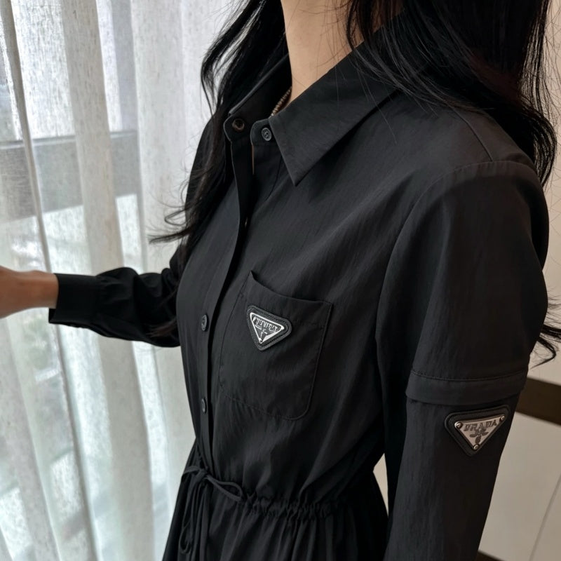 Women's  PRA New Fashion Drawstring Waist Shirt Dress DM1326091824
