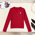New Fashion Women's CC V-Neck Knit Top DM1326091825