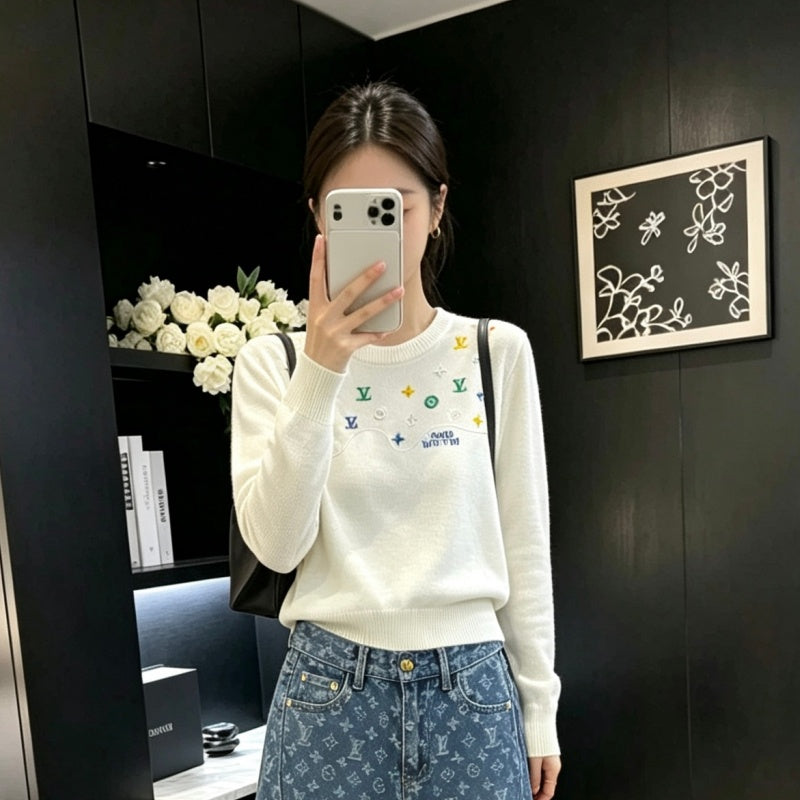 New Fashion Women's L Crew Knit Sweater DM1326091827