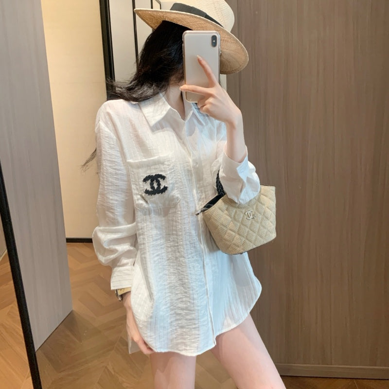 New Fashion Women's CC Long Sleeve Shirt DM1326091828