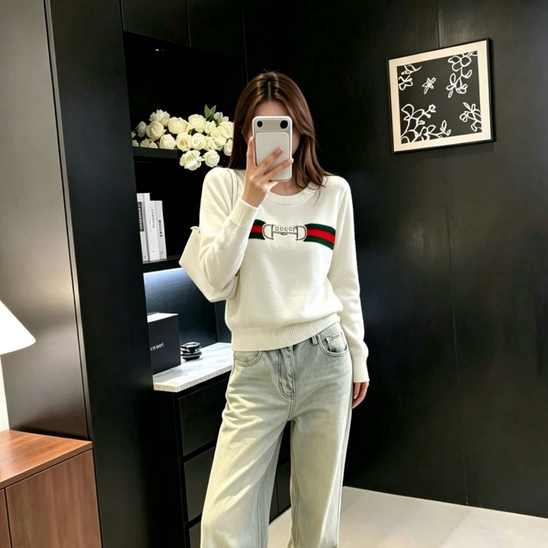 New Fashion Women's Horsebit Knit Sweater DM1326091830
