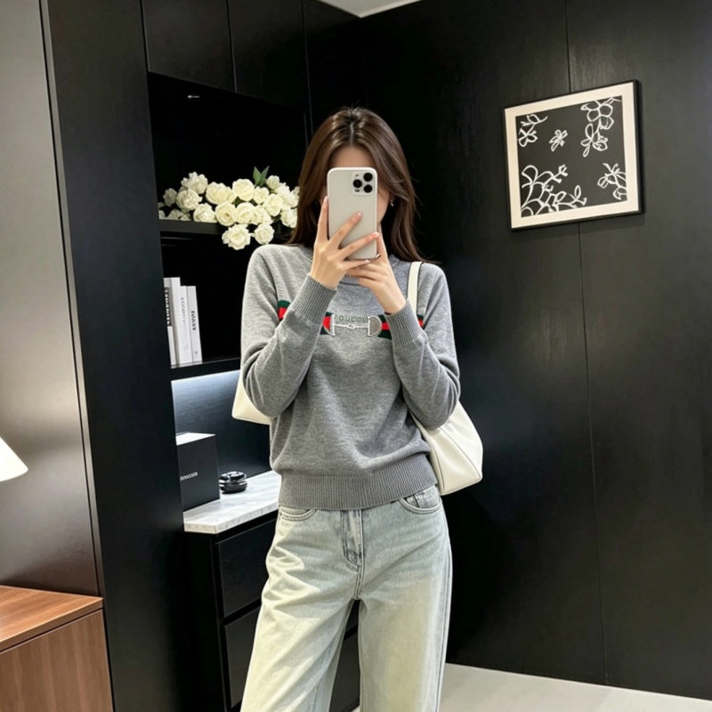 New Fashion Women's Horsebit Knit Sweater DM1326091830