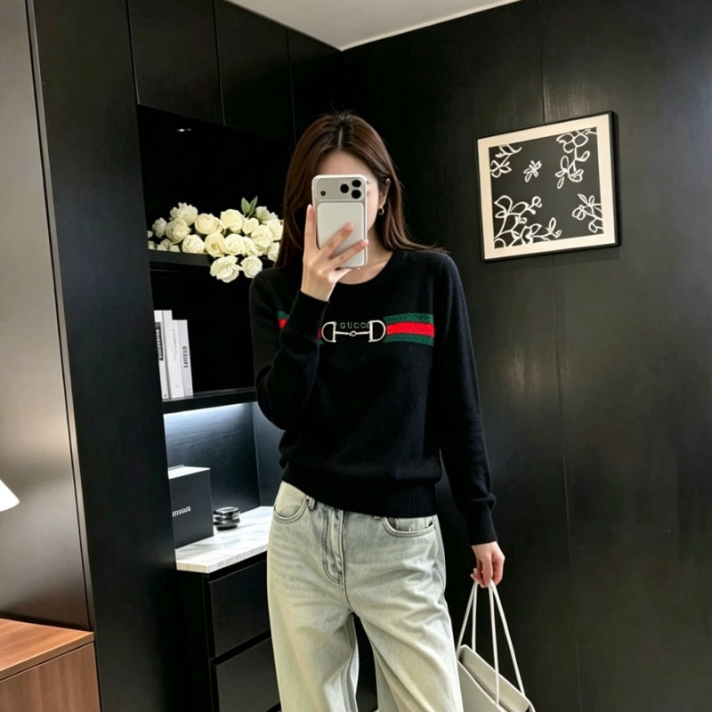 New Fashion Women's Horsebit Knit Sweater DM1326091830