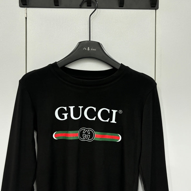 New Fashion Women's GG Logo Print Long Sleeve Top DM1326091829