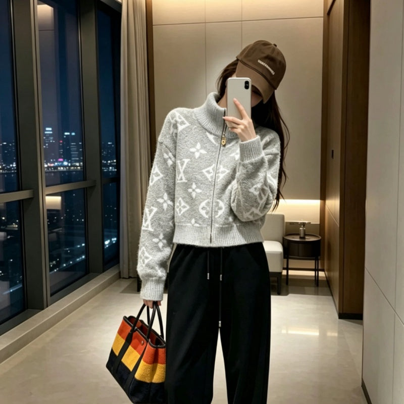 New Fashion Monogram Women's Knit Zip Cardigan DM1326092002