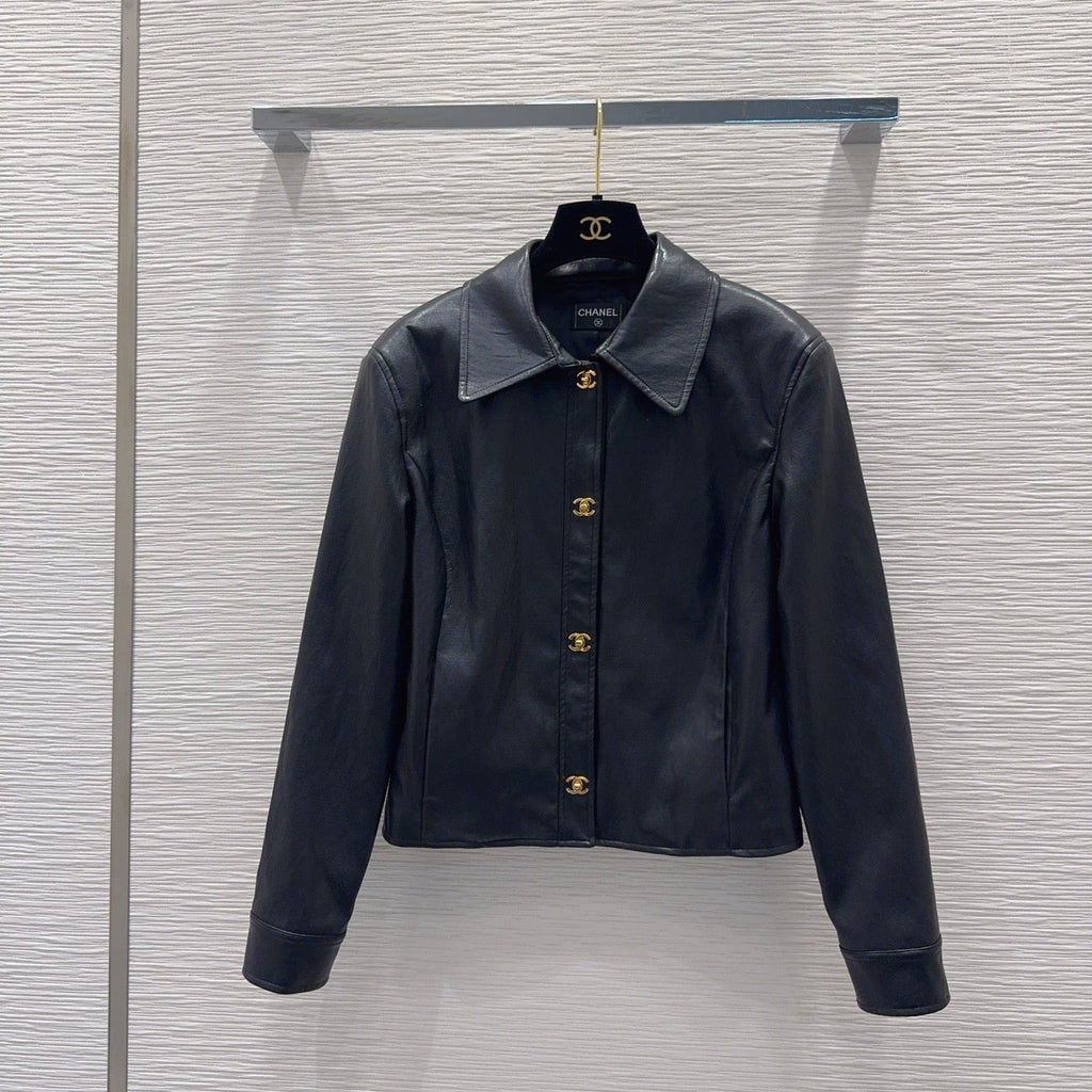 New Fashion Women's CC Leather Jacke DM1326092006
