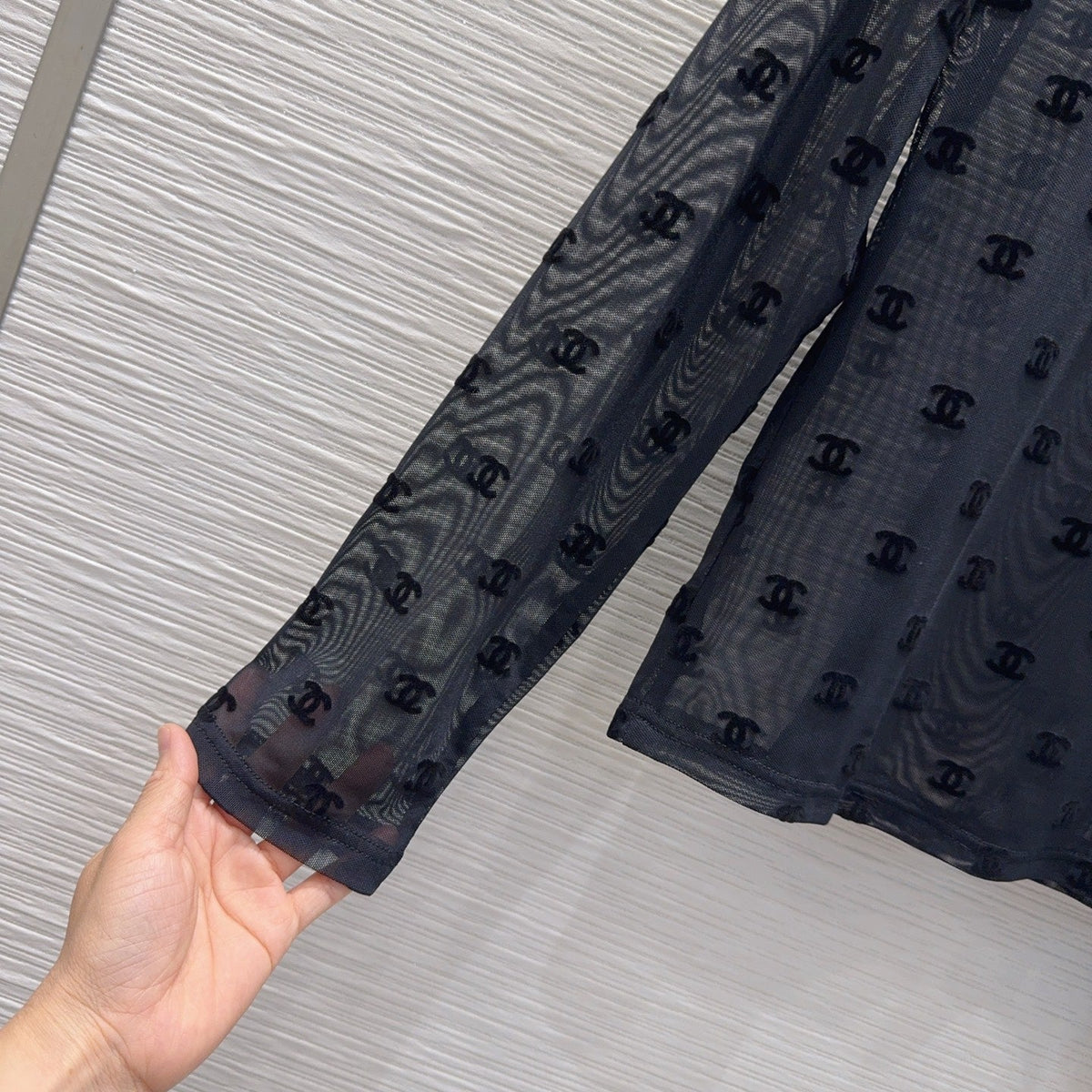 New Fashion Women's CC Sheer Mesh Long Sleeve Base Top DM1326092007