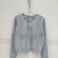 New Fashion Women's CC V Neck Knit Sweater DM1326092008