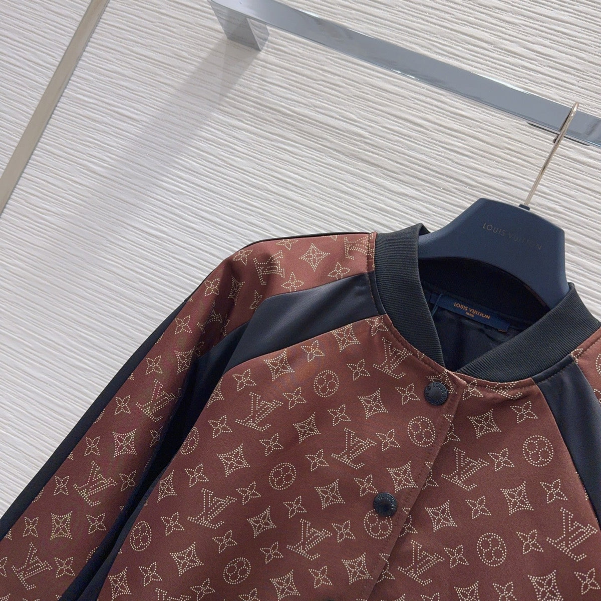 New Fashion Women's Monogram Print Color Block Bomber Jacket DM1326092010