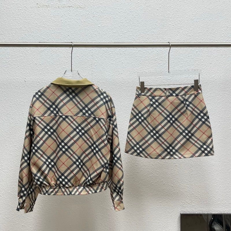 New Fashion Women's BBR Plaid 2 Piece Skirt Set DM1326092013