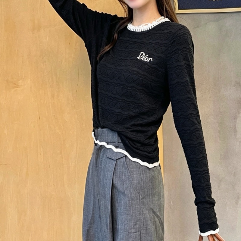 New Fashion Women's DIO Long Sleeve Knit Top DM1326092026